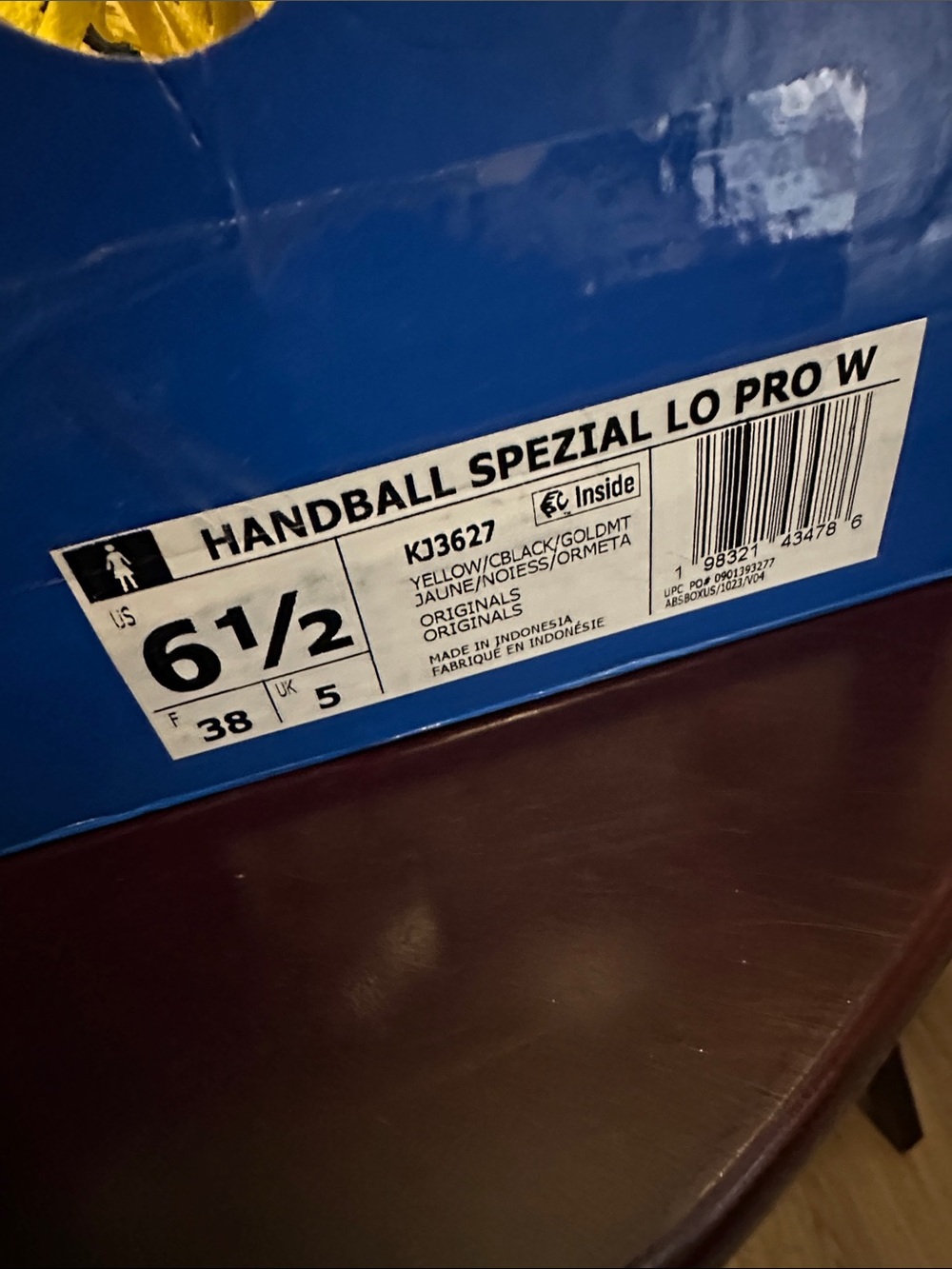 adidas Handball Spezial Lo Pro Yellow and Black Women's Sneakers - Picture 9 of 9